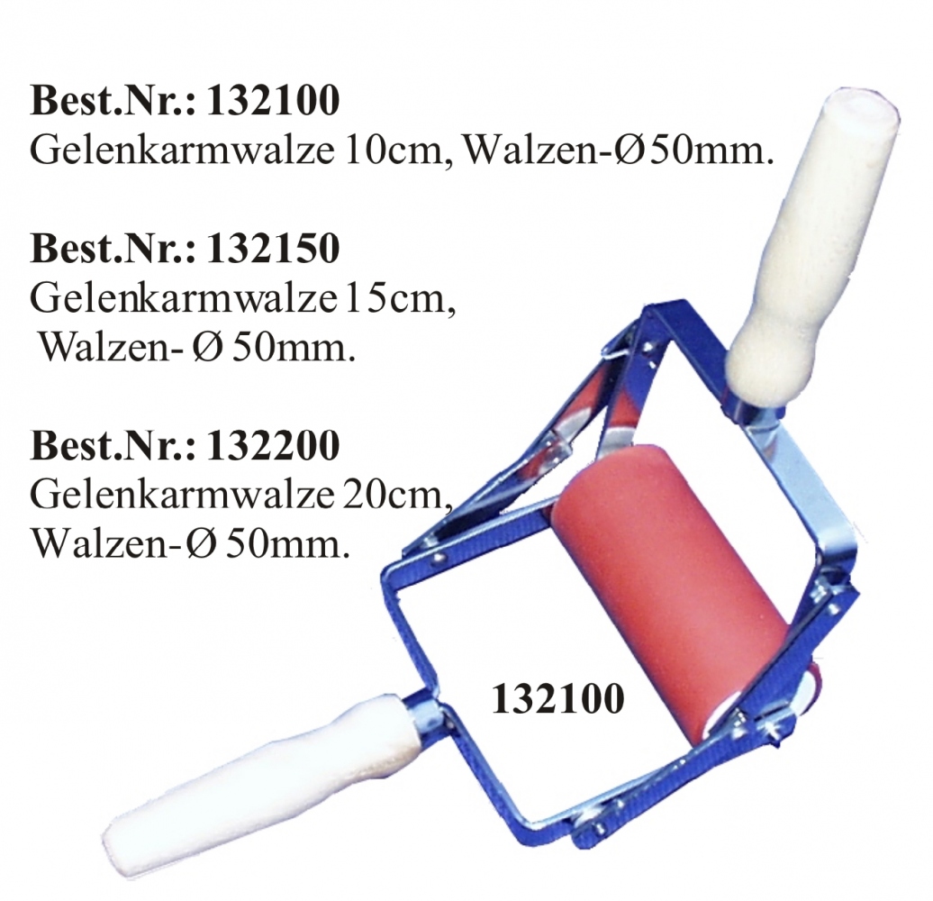 Con lăn mực Abig 132150, loại có bản lề với tay cầm đôi 5cm x 15cm