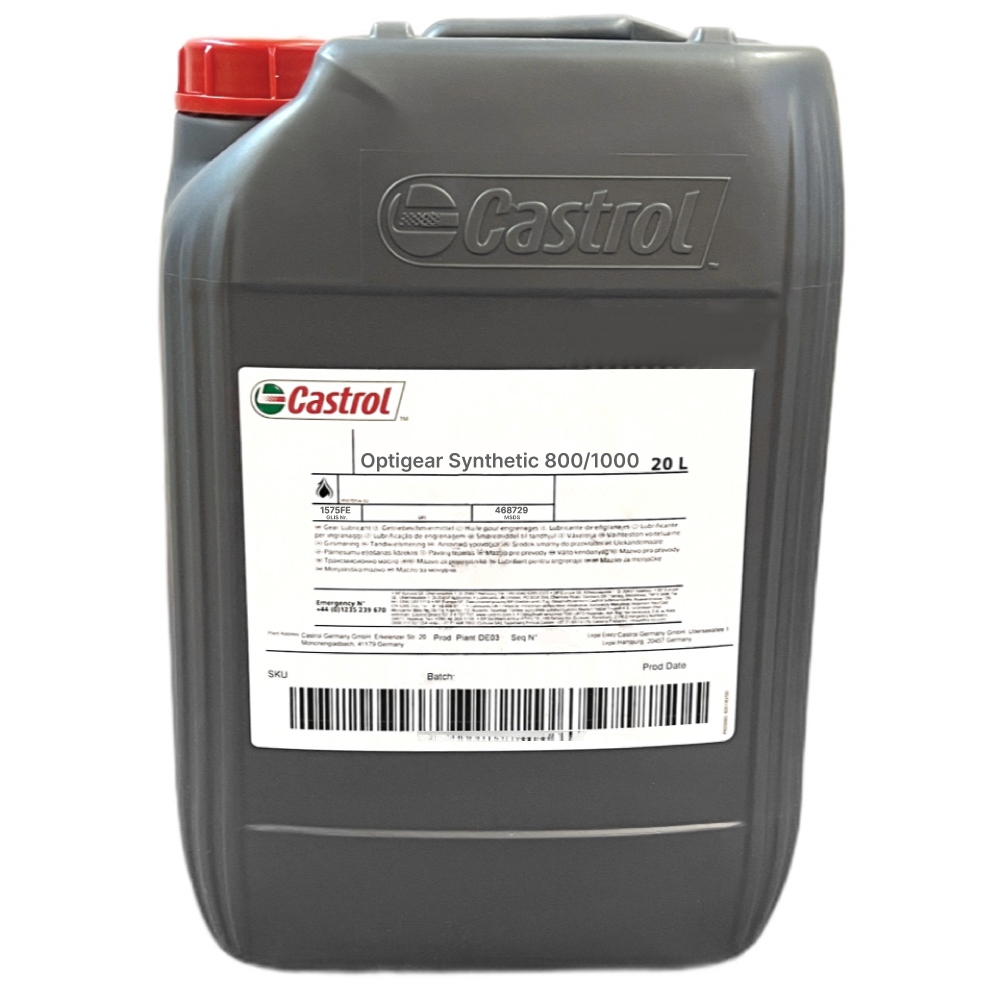 Dầu bánh răng tổng hợp Castrol Optigear Synthetic 800/1000 tiêu chuẩn CLP 1000, can 20 lít