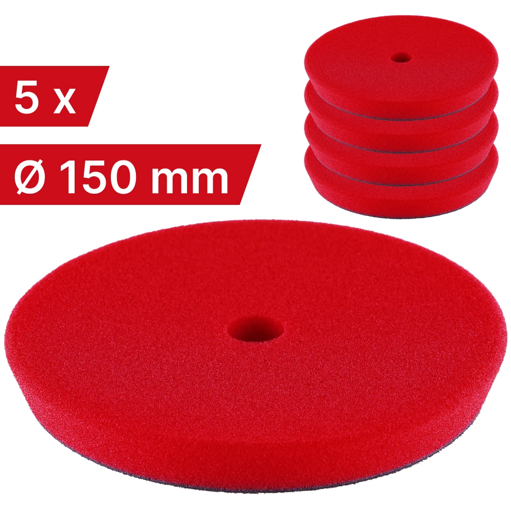 FLEX 532.648 PP-C 150 Miếng mút đánh bóng cứng màu đỏ 5 chiếc