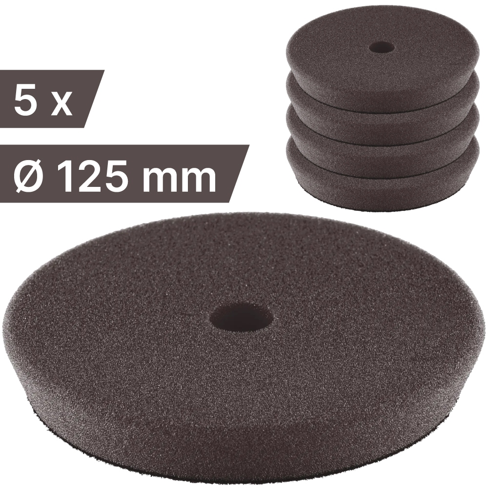 FLEX 532.656 PP-F 125 Miếng mút đánh bóng mềm màu đen 5 chiếc