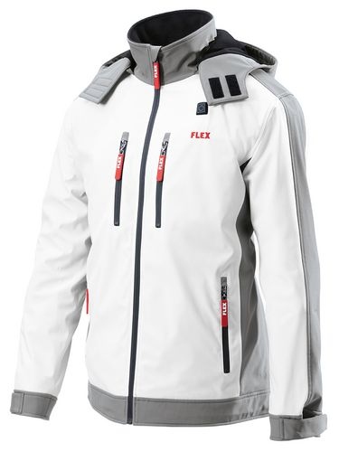 Áo khoác giữ nhiệt softshell dùng pin Flex TJ Ladies màu trắng 10.8/18V