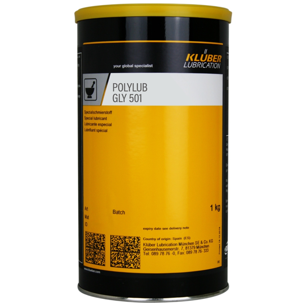 Mỡ bôi trơn tổng hợp đặc biệt Klüber POLYLUB GLY 501 lon 1kg