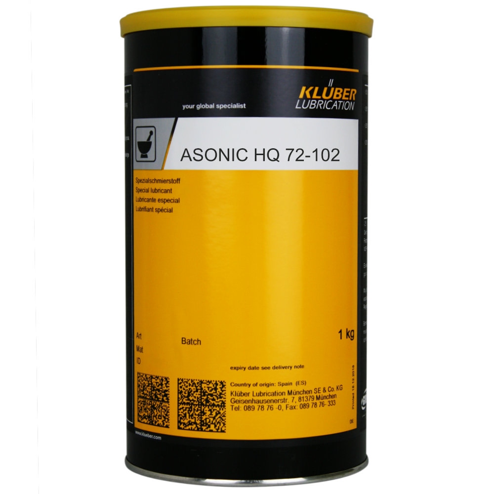 Mỡ bôi trơn chịu nhiệt Klüber ASONIC HQ 72-102, hộp 1 kg