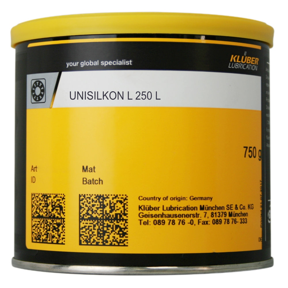 Mỡ bôi trơn vòi sen và phụ kiện Klüber Unisilkon L 250 L đạt tiêu chuẩn NSF H1 750g