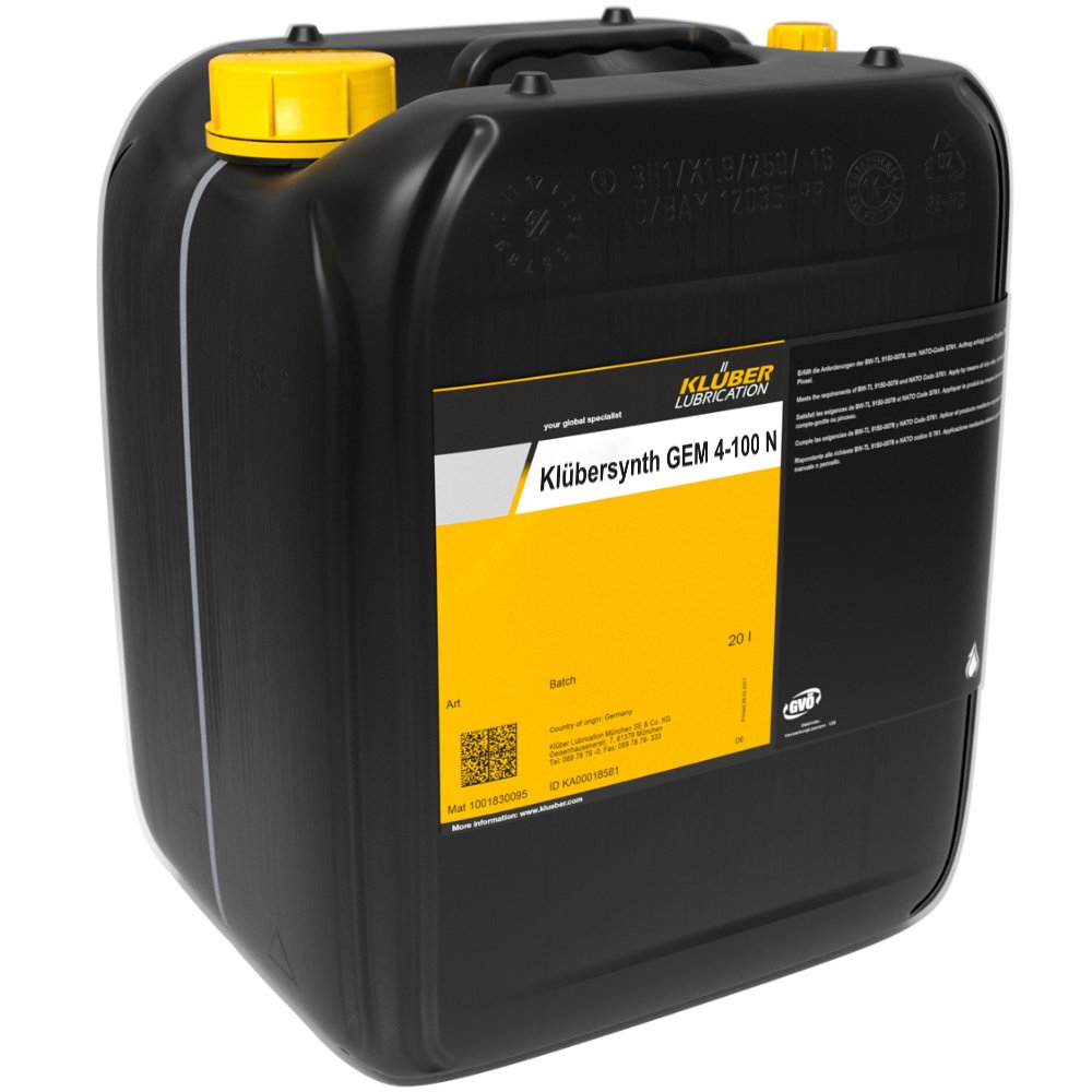 Dầu bánh răng hiệu suất cao Klübersynth GEM 4-100 N 20L