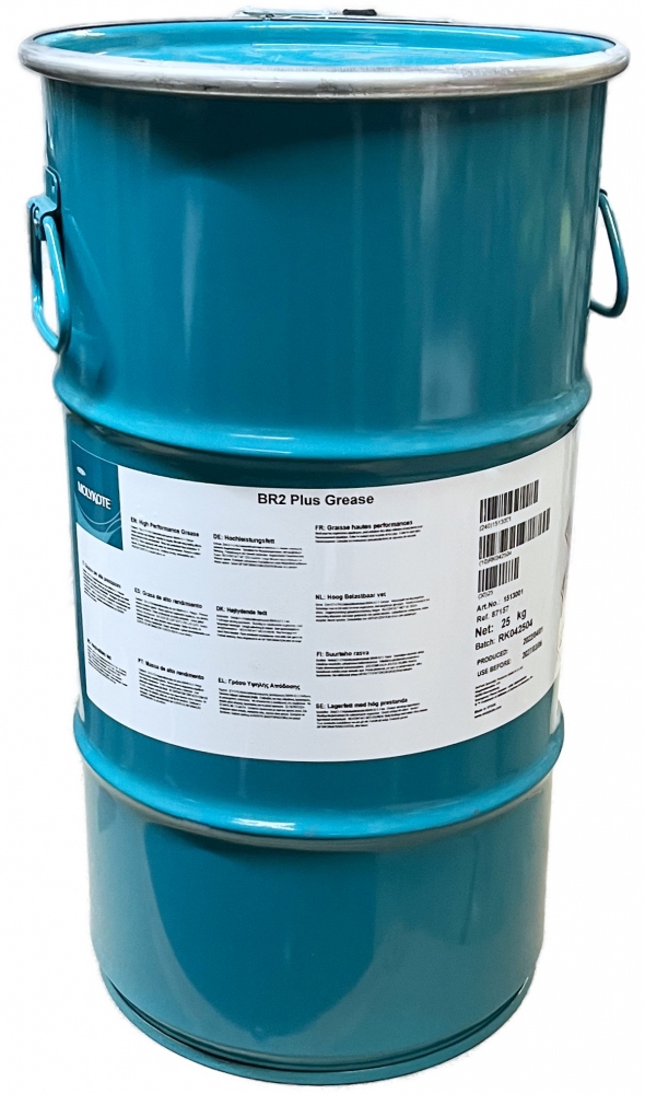 Mỡ bôi trơn hiệu suất cao Molykote BR-2 Plus NLGI-2 màu đen thùng 25kg