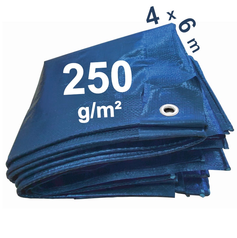 F-84336/4060 Bạt nhựa PE màu xanh dương loại dày 250g/m², 4m x 6m