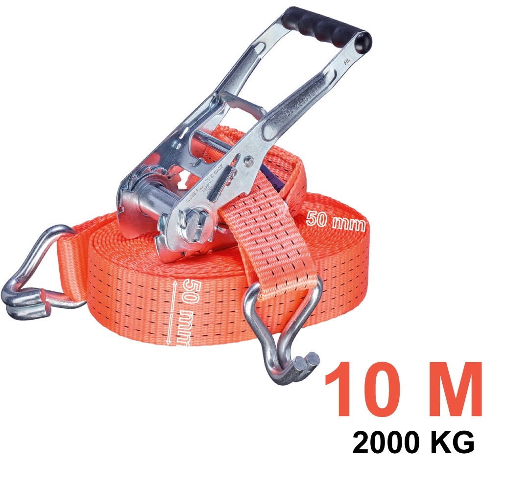 Dây tăng đơ chằng hàng Tector 84510, móc chữ J đôi 2000kg, 50mm, 10m