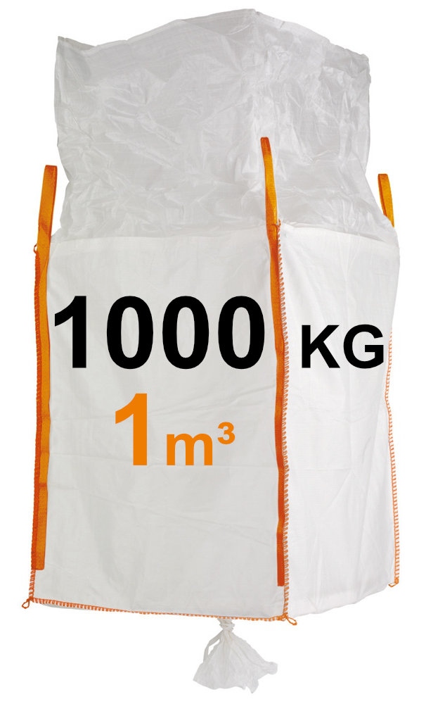 Bao tải cẩu FIBC miệng trùm đáy xả 1m³ (35ft³), tải trọng 1 tấn, Big Bag 8473